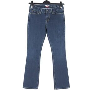 DENIZEN LEVI'S Women's MODERN BOOTCUT CUT-OFF Stretch Denim LOW-RISE Jeans Sz 6M